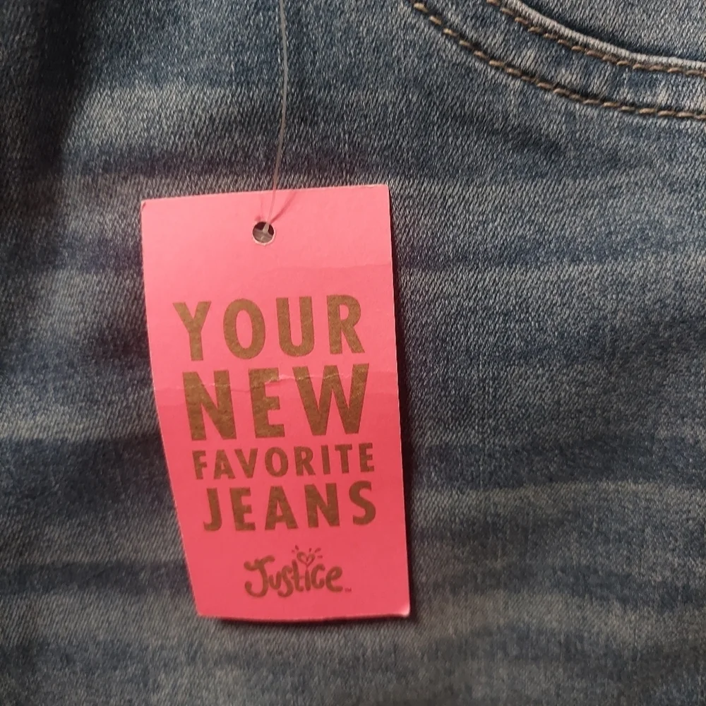 Justice NWT Girls Size 14 1/2 Jeans with Patcwork Detail